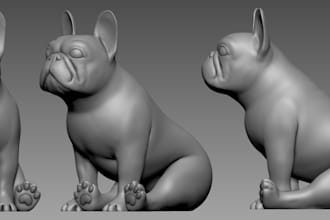 create a sculpture of your pet for 3d printing and rendering