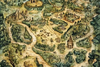create vector map fantasy map isometric map illustration travel, site map