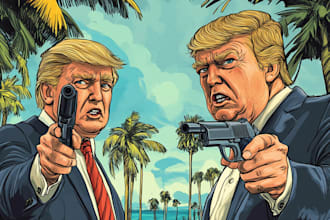 create stylized political caricature illustration cartoons