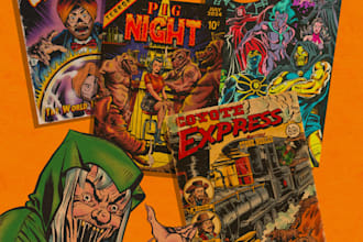 create an amazing illustration in a vintage comic book