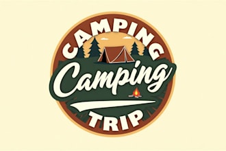 make creative camping trip logo with my unique creativity