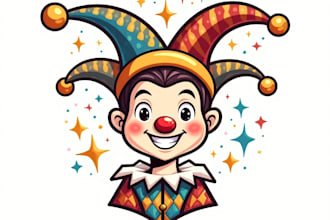 do custom jester joker mascot logo for your brand