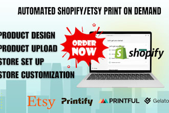setup gelato printify shopify print on demand store printful etsy pod store