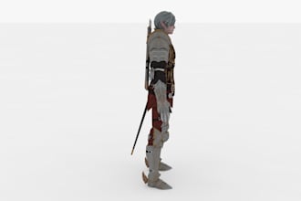 hero 3d character model, control rig for unreal, unity game, pbr texture, gmod
