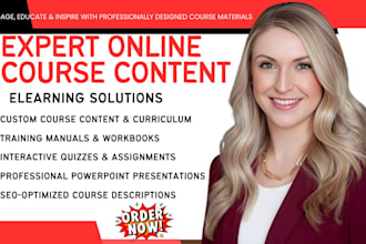 online course content, training manual, workbook coursework ecourse creation ppt