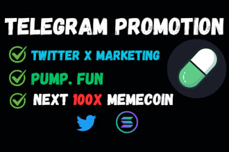 twitter x marketing, pump token on dex to attract 90m holder, telegram promotion
