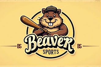 do beaver sports base ball vintage logo in very short time