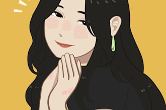 draw an flat character illustration for you