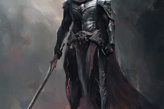 paint fantasy illustrations and character designs