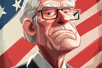 draw a stylish political cartoon from your idea
