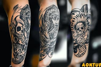 create custom tattoo design, tattoo sleeve