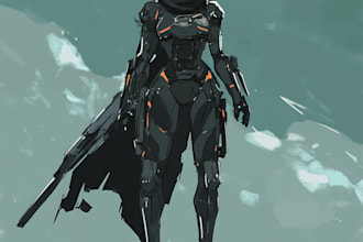 create high quality 3d character art, fantasy art, sci fi art, and concept art