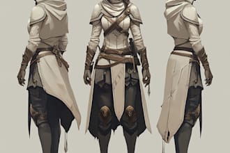 do fantasy character illustration, game ,scene,splash art