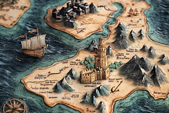make a fantasy map illustration for your
