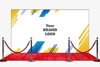 do professional mockups of backdrop, stage, banners, etc