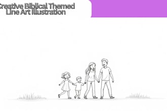 do christian story book children book ilustration bible themed kids line art