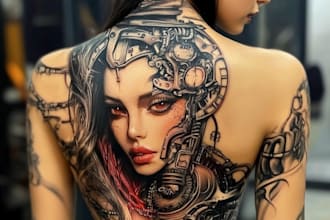 desing a unique realistic tattoo for you