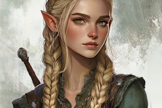 make a fantasy dnd character art and dnd character