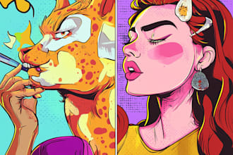 make pop art and doodle illustration for anything