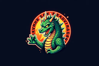 make unique japanese godzilla monster logo with free source file