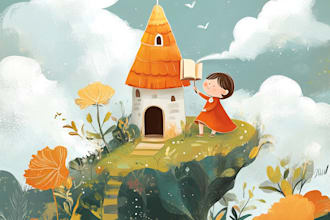 draw design children book illustration and cover children