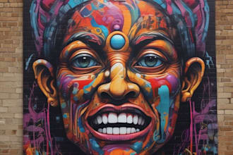 illustrate amazing custom graffiti, wall arts or murals
