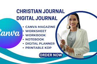 digital journal, , christian journal, canva magazine, workbook, notebook