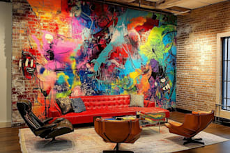 draw any graffiti mural wall art or banner