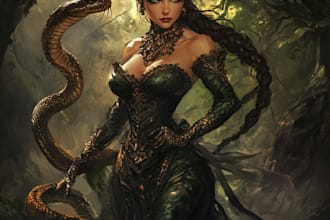 make artwork for fictional fantasy characters