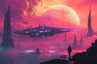 make a sci fi illustration for you