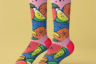 draw unique socks design or sketch for you