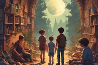 create a children book illustration for comic and fairytale