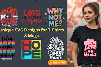 create unique svg, cutting files, png, pdf bundles designs for etsy