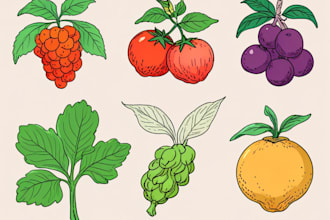 drawn a highly detailed line art botanical illustrationn
