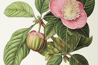 draw beautiful botanic flower floral watercolor illustration