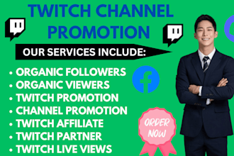 do organic twitch channel promotion with live viewers and active chatters
