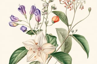 draw your flowers fruits vegetable and botanical plants