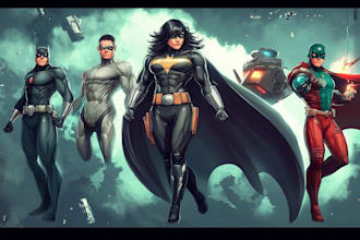 draw you into amazing superhero comic cartoon characters