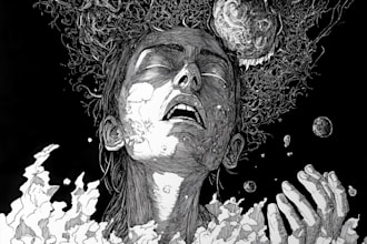 draw black and white illustrations