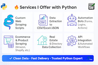 scrape websites and API using python build bots automation