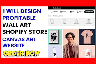 design profitable wall arts shopify store canvas art website wall arts website
