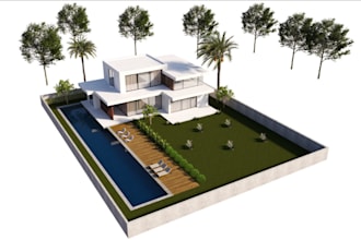 remodel 3d luxury house, cgi apartment exterior, interior, photorealistic render