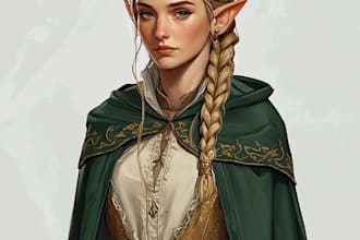make fantasy dnd character logo and friendship portrait