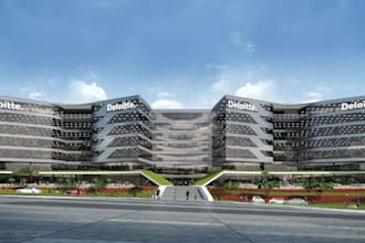 redesign commercial building,render complex exterior,cgi shopping mall elevation