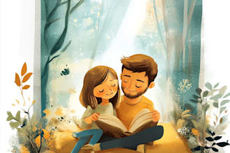 make picture book illustration, children story book and cover