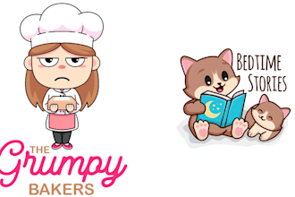 create kawaii japanese cartoon sticker logo