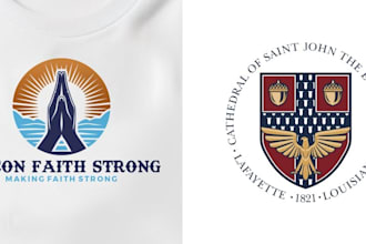 modern ministry religious christian or church logo design