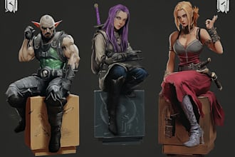 do character art, dnd, and game art or film