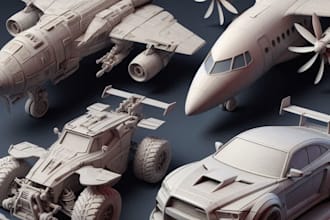 3d sculpt, object sculpt, 3d spaceship, aircraft, rc models sculpt, 3d car model