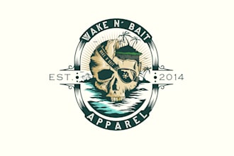 design custom logo for fishing, hunting, mountain